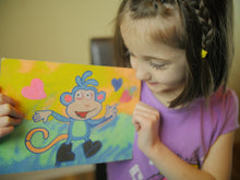 Load image into Gallery viewer, Girl with completed Monkey sandart design