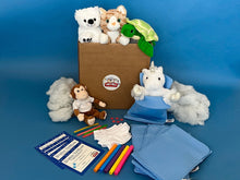 Load image into Gallery viewer, Kids Slumber party themed pack teddy making kits