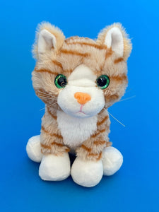 Front view of orange plush cat