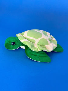 Side view of plush turtle