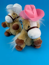 Load image into Gallery viewer, Plush Horses in white and Pink western hats