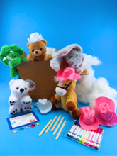 Charger l'image dans la visionneuse de la galerie, Mix and Match Adopt and Stuff 5 Pack with Western Hat &amp; T‑Shirt Decorating Activity ParTPets