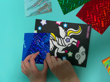 Load image into Gallery viewer, Unicorn Theme Kids Foil art Creation