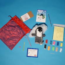 Load image into Gallery viewer, Holiday Penguin Play make a teddy contents