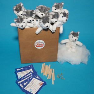 Husky Dog Plush Teddy Making Kit 10 Pack