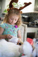 Load image into Gallery viewer, girl making plush Christmas teddy