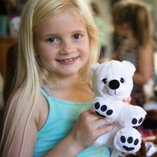 Load image into Gallery viewer, Girl with 8 inch plush polar bear