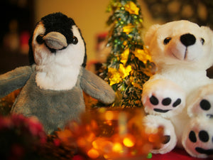 Christmas theme front polar bear and penguin crafts