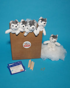 Husky Dog Plush Teddy making kit 5 pack