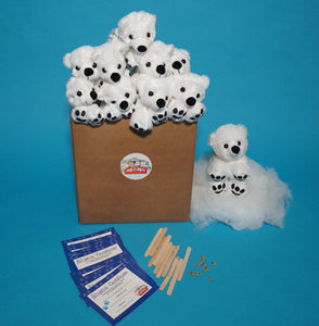 Polar Bear Teddy making kit 10 pack par-t-pets