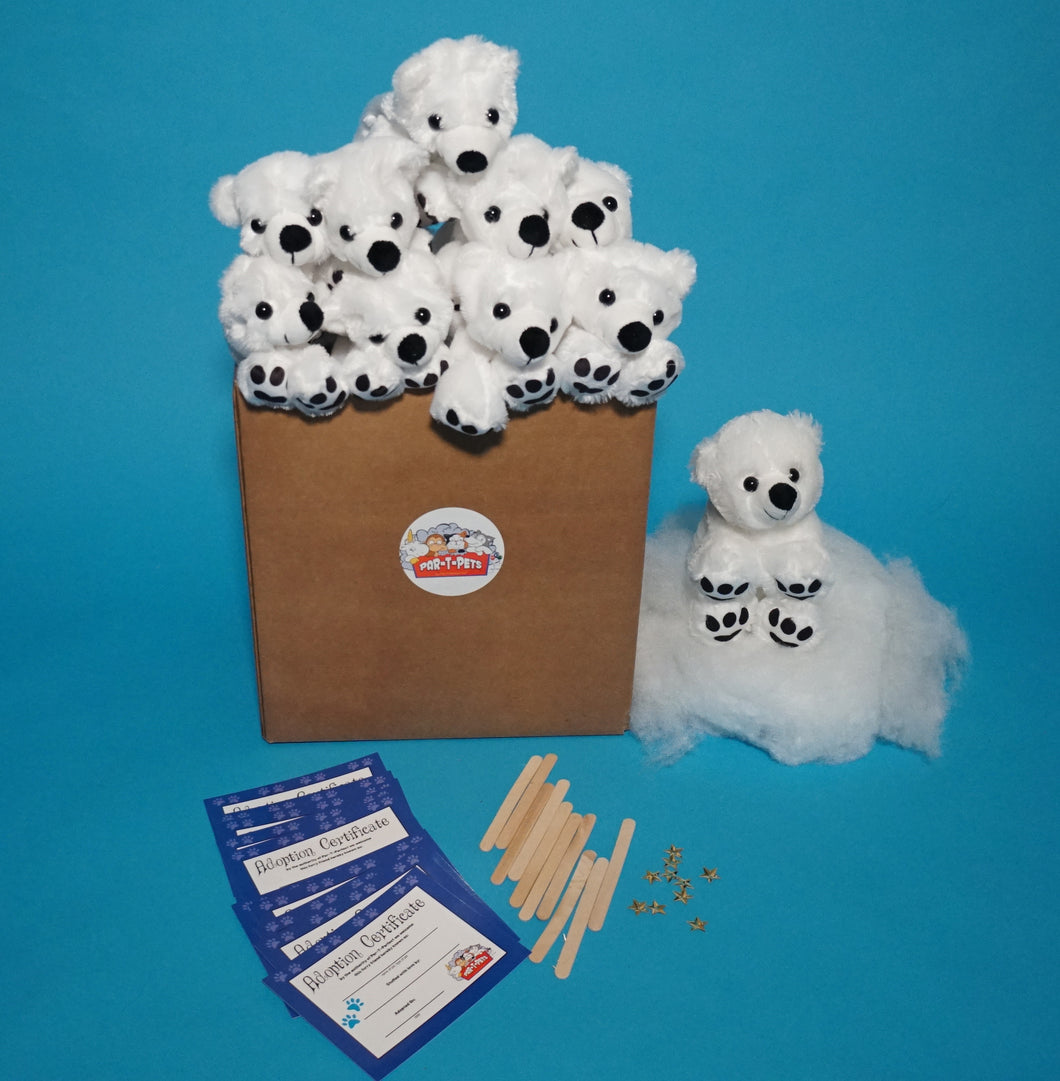 Polar Bear Teddy making kit 10 pack par-t-pets