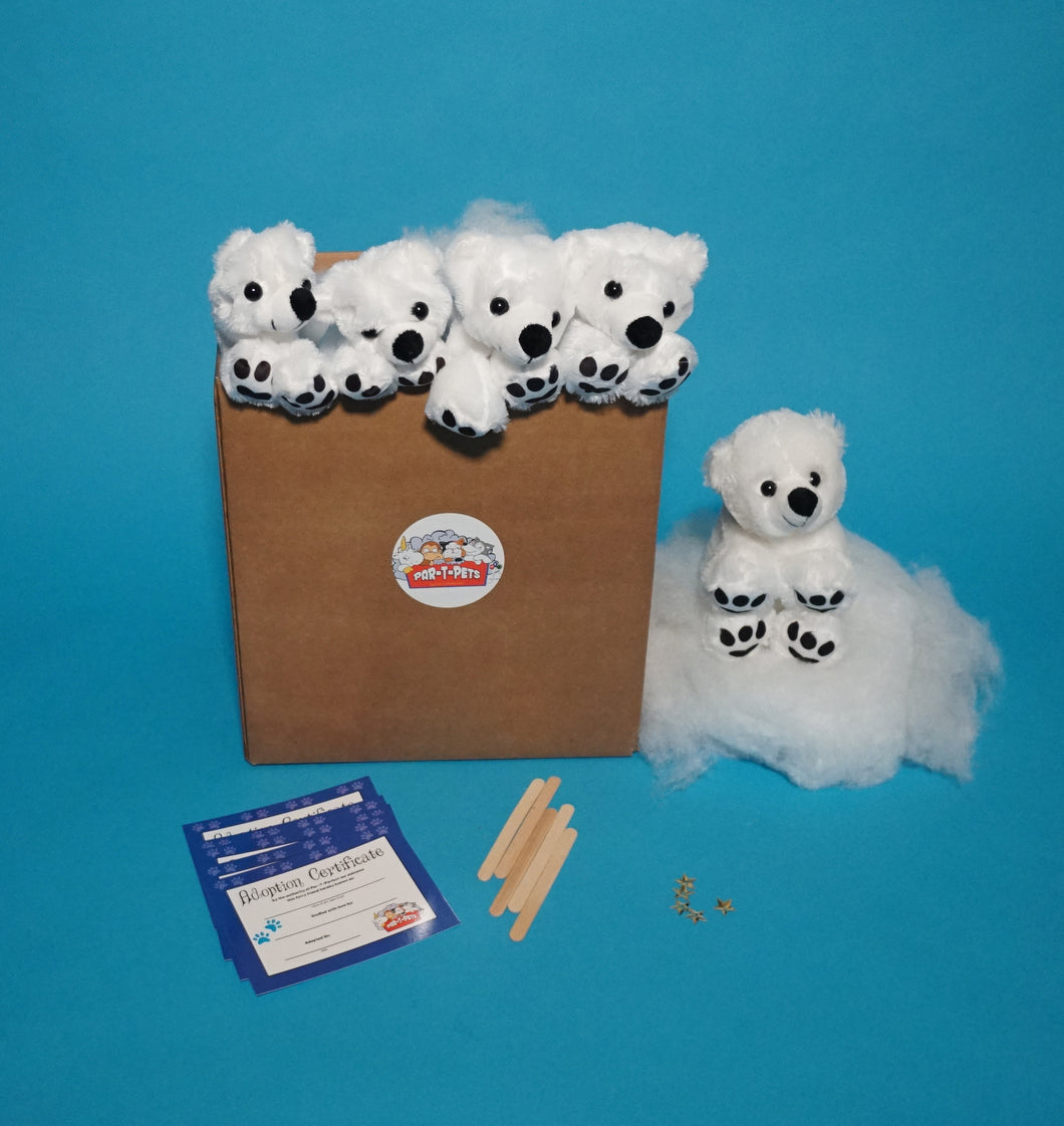 Polar Bear teddy making kit 5 par-t-pack. 