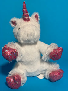 White unicorn plush pet